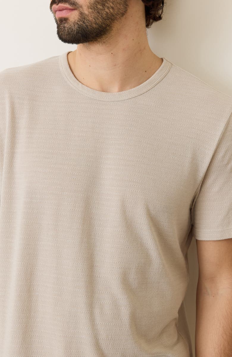 Marine Layer Signature Jacquard Crewneck T-Shirt, Alternate, color, Natural