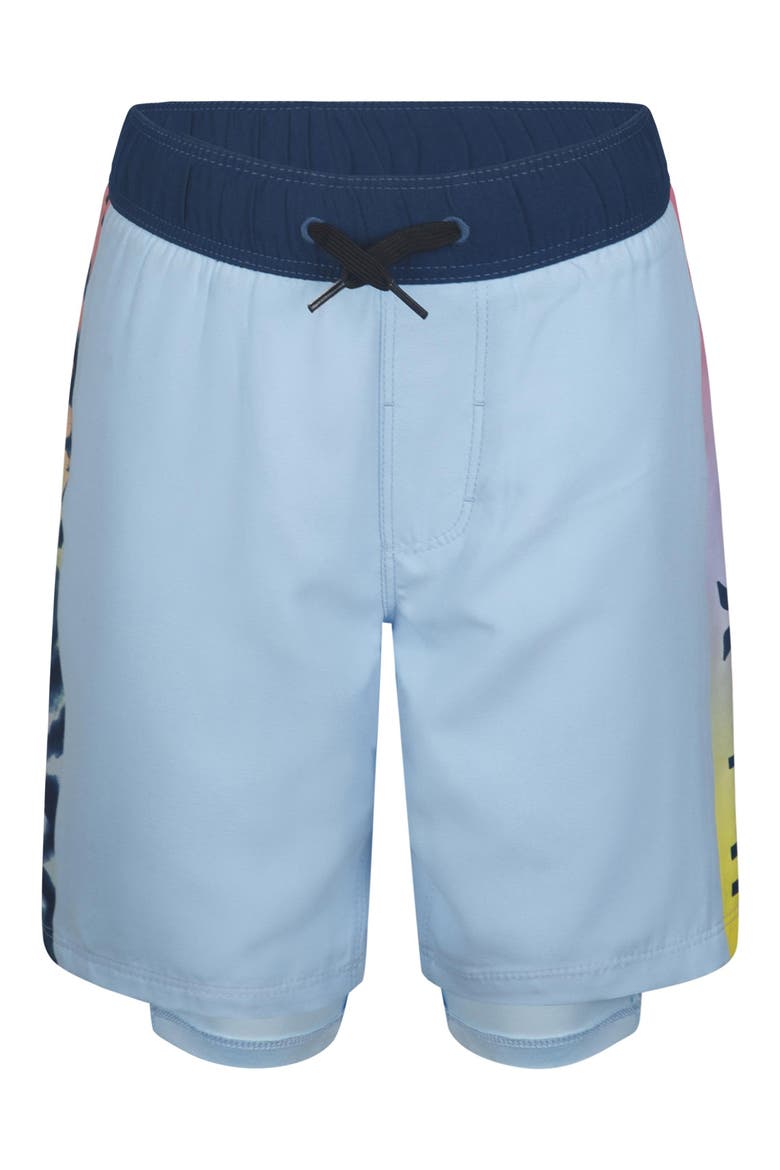 Kids' Print Panel Swim Trunks, Main, color, BLUE DREAM