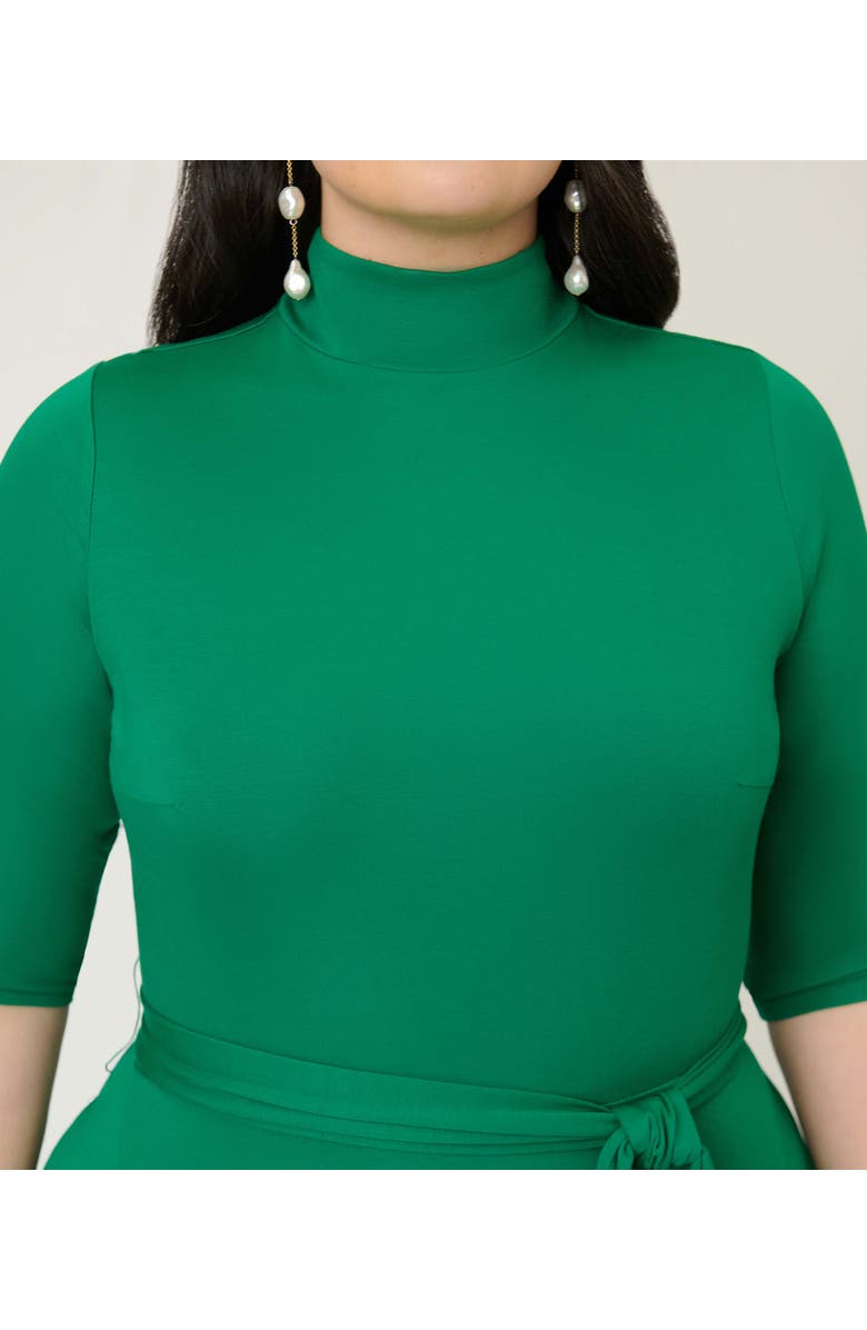 Unique Vintage Plus Size 1950s Turtleneck Midi Dress, Alternate, color, 