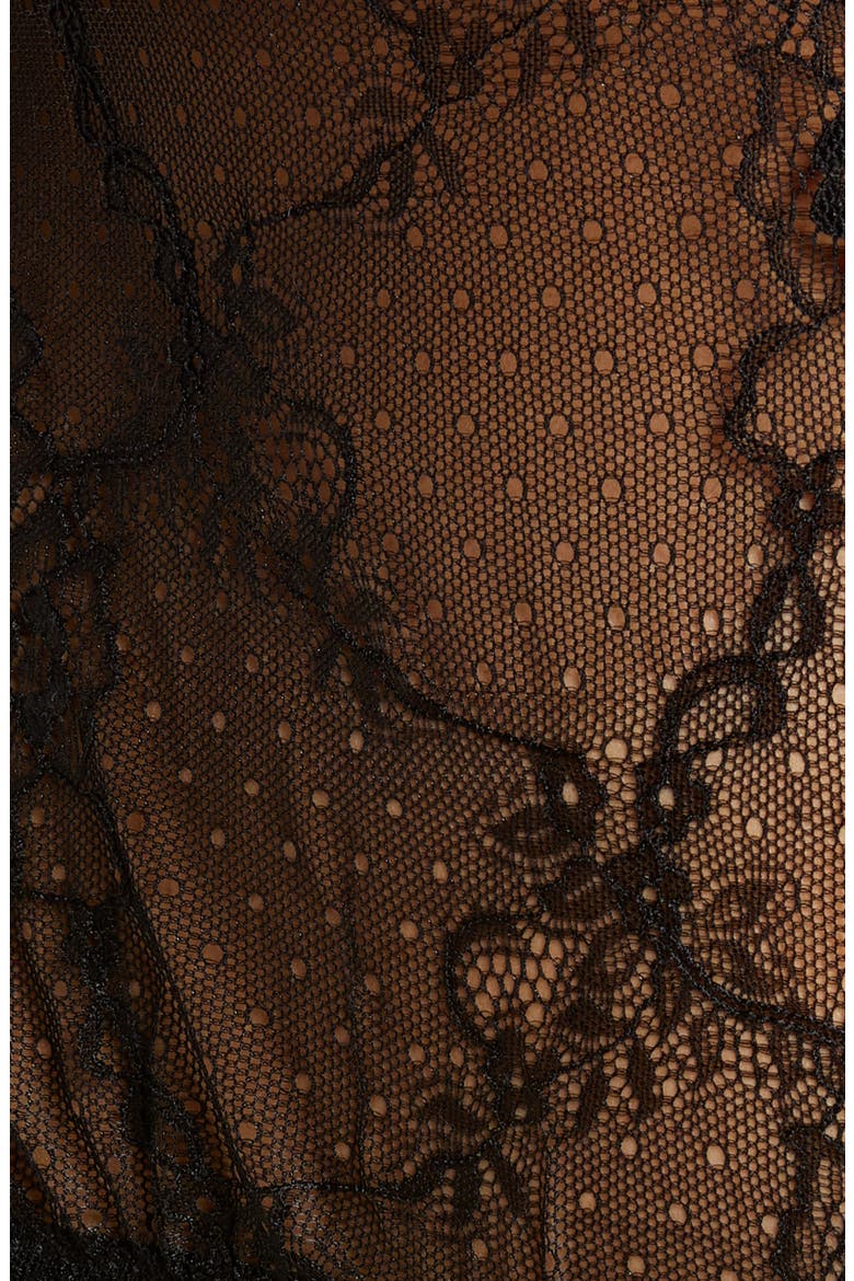 Lace Romper, Alternate, color, BLACK