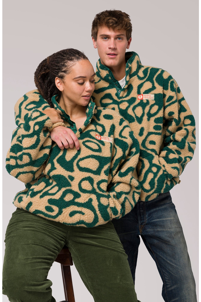 Yellowstone Geysers Trail High Pile Fleece Pullover, Alternate, color, Green