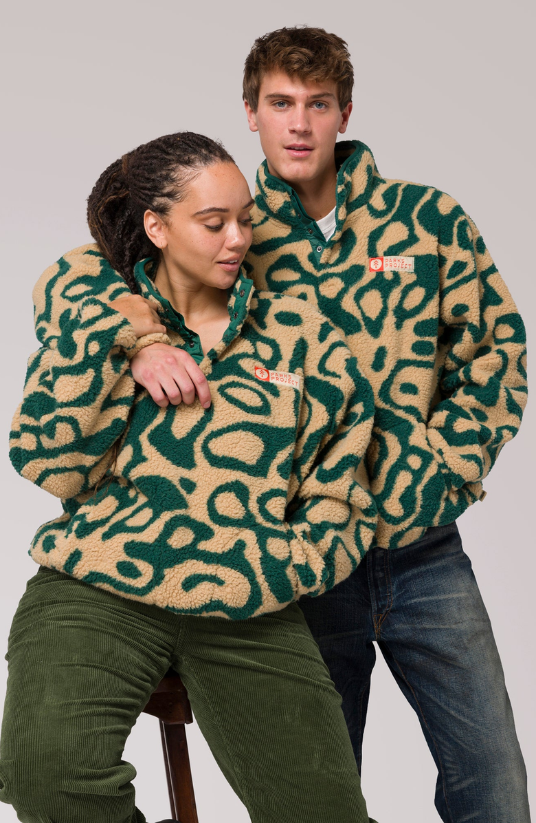 Parks Project Yellowstone Geysers Trail High Pile Fleece Pullover, Alternate, color, Green