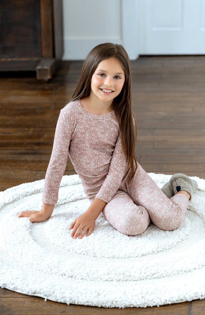 NoggiWear Girls Floral Print Loungewear Set, Alternate, color, Floral Print