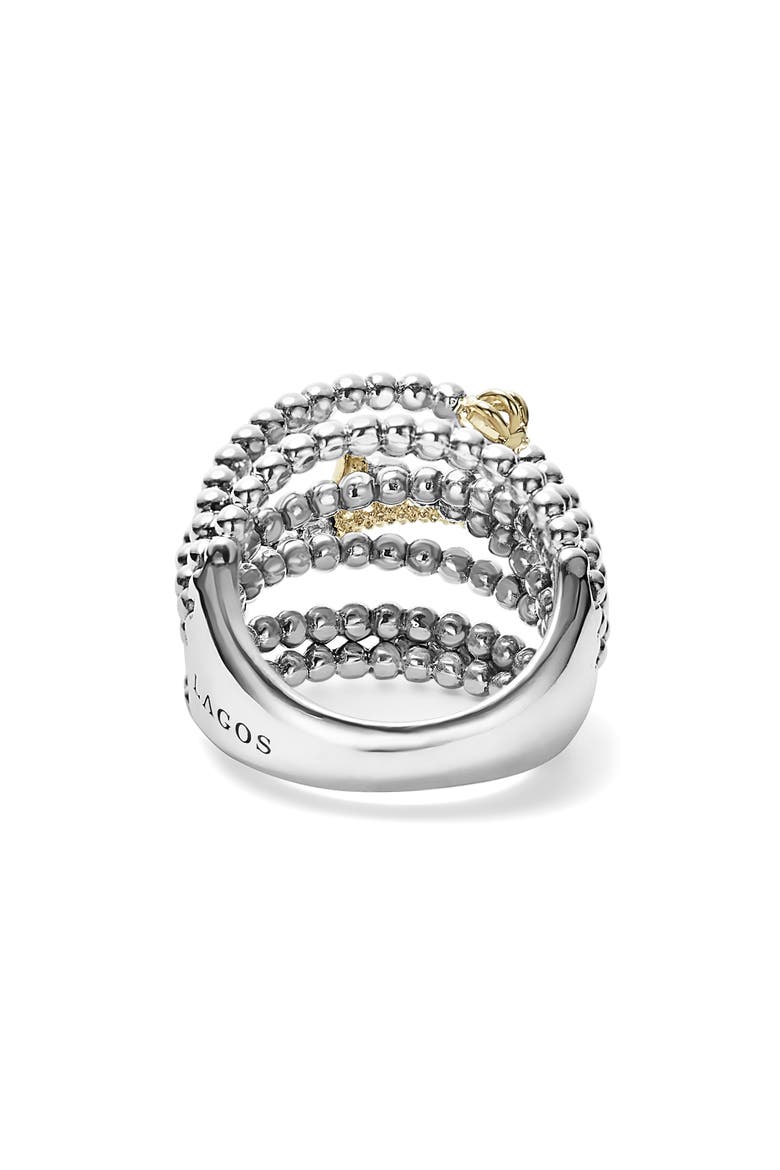 'Caviar Icon' Multi-Row Dome Ring, Alternate, color, SILVER