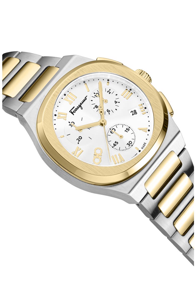 Elliptical Two-Tone Bracelet Strap Chronograph Watch, 38mm, Alternate, color, TTE