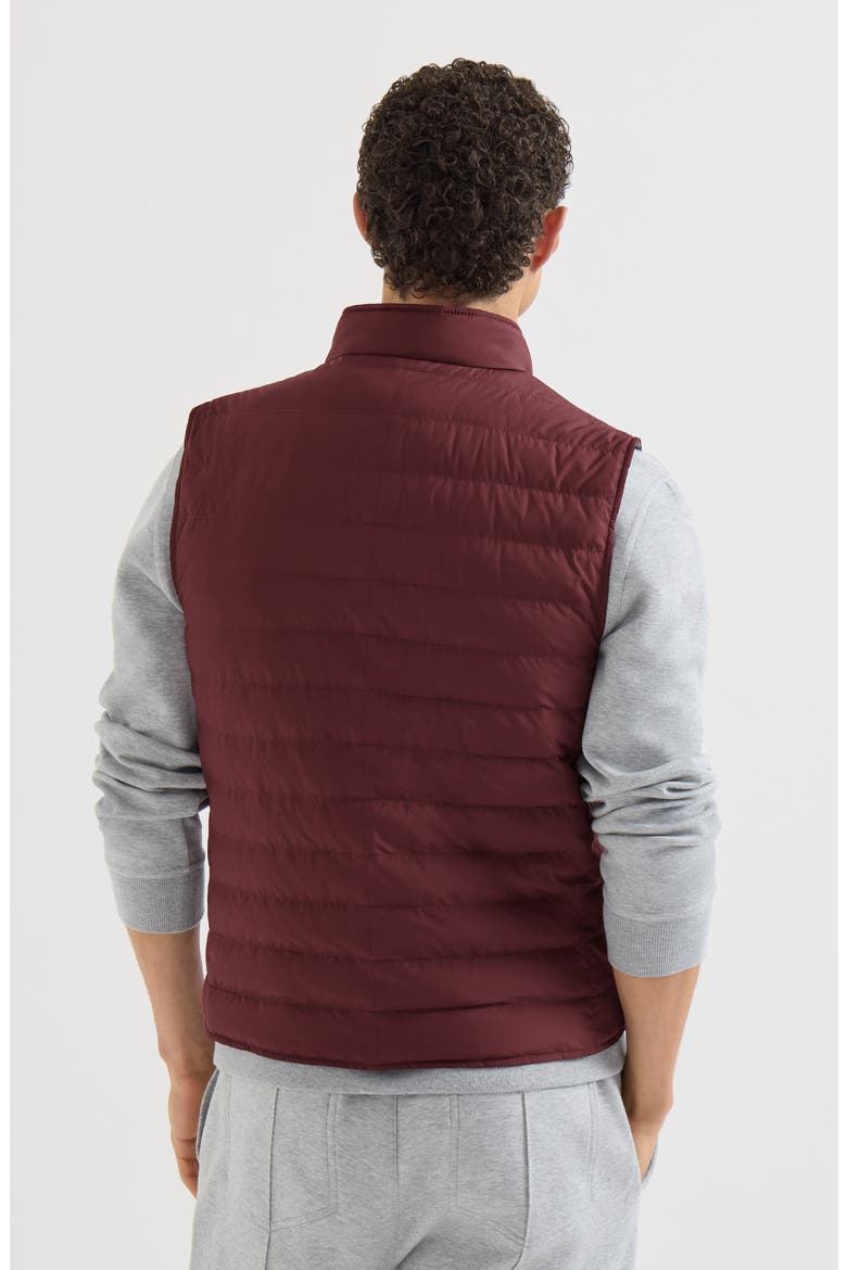 Lightweight techno fabric down vest, Alternate, color, Burgundy
