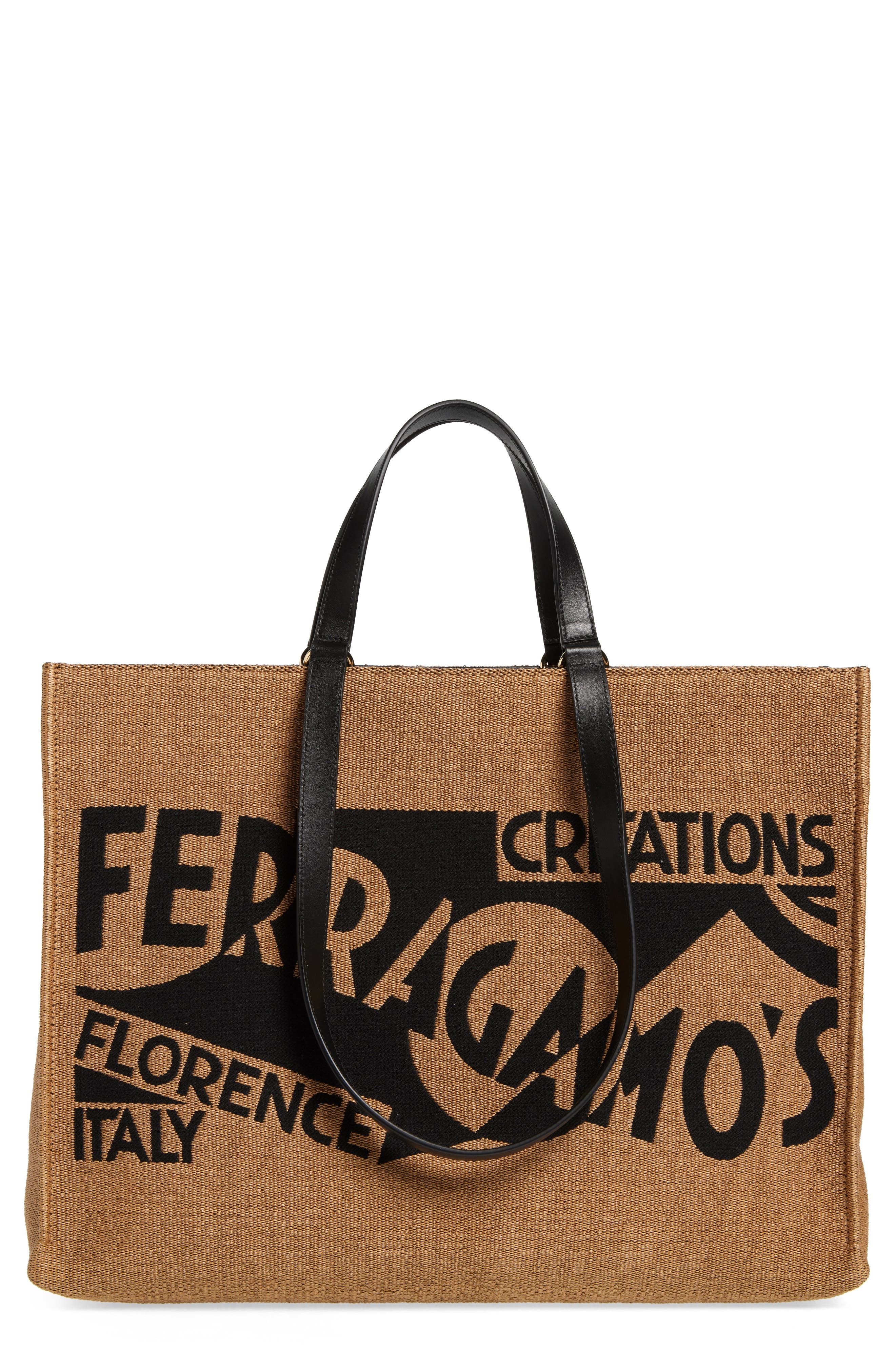 FERRAGAMO Signature Canvas Tote, Main, color, 