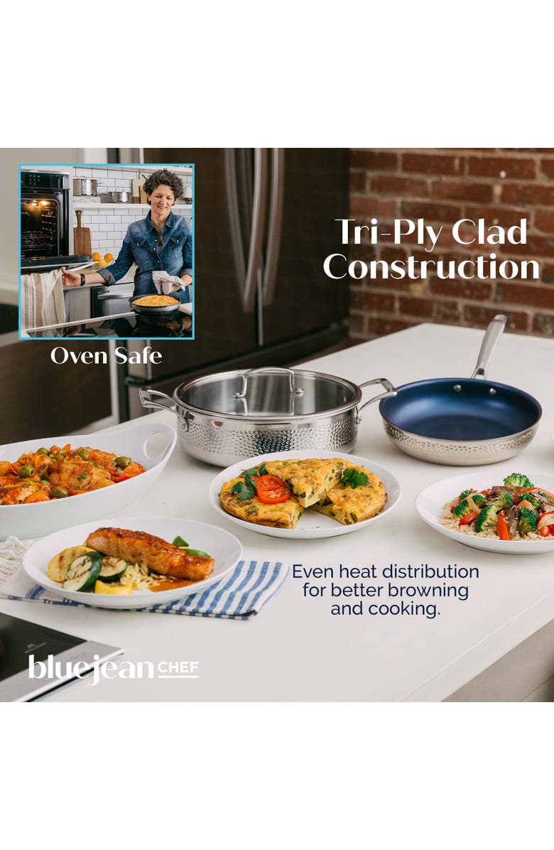 Blue Jean Chef 3-Piece Stainless Steel Cookware Set, Alternate, color, Silver