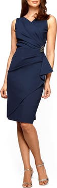 Alex Evenings Contour Collection Side Ruched Cocktail Dress