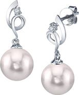 The Pearl Source 14K Gold Akoya Pearl & Diamond Symphony Earrings