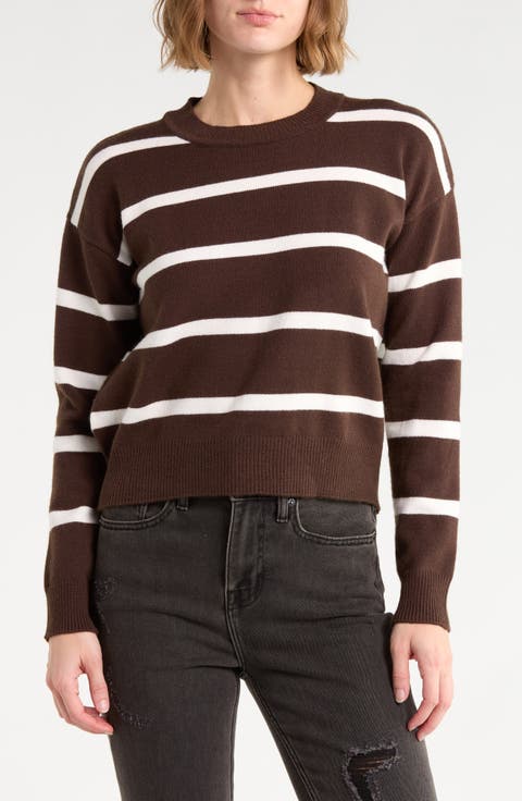 Striped Crewneck Pullover Sweater