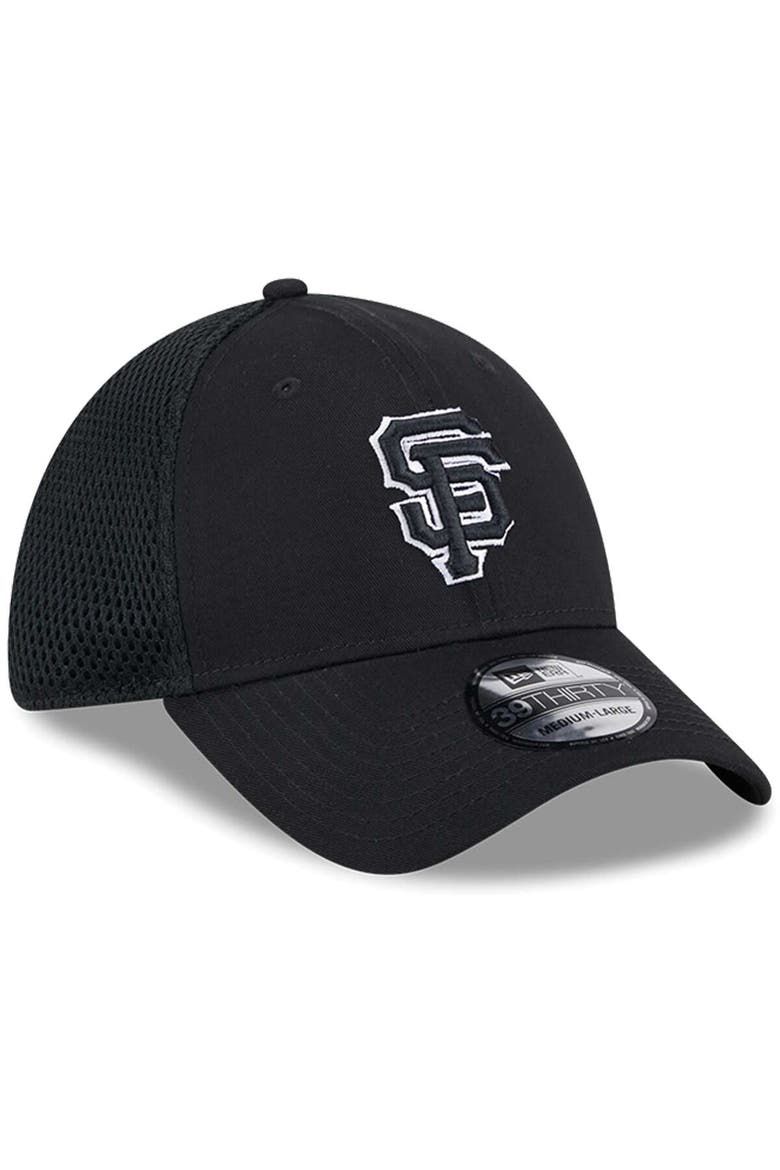 Men's New Era San Francisco Giants Evergreen Black & White Neo 39THIRTY Flex Hat, Alternate, color, Black