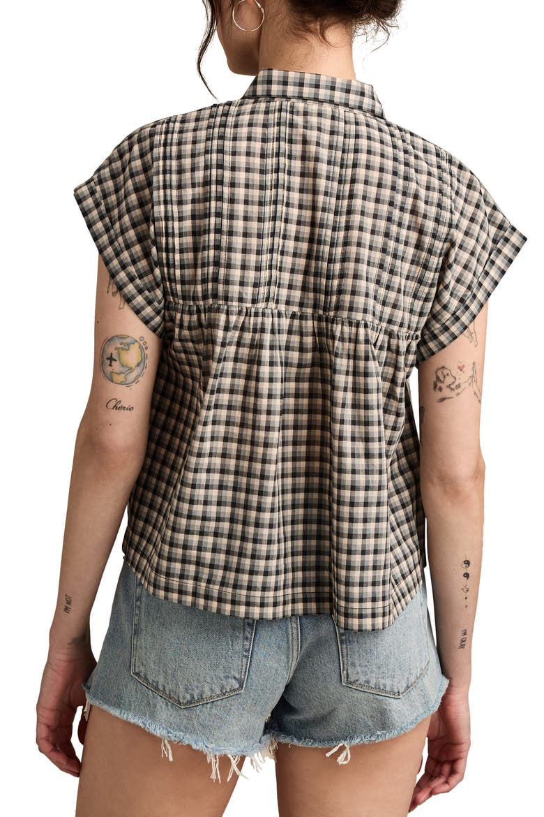 Plaid Short Sleeve Shirt, Alternate, color, BLACK PLAID