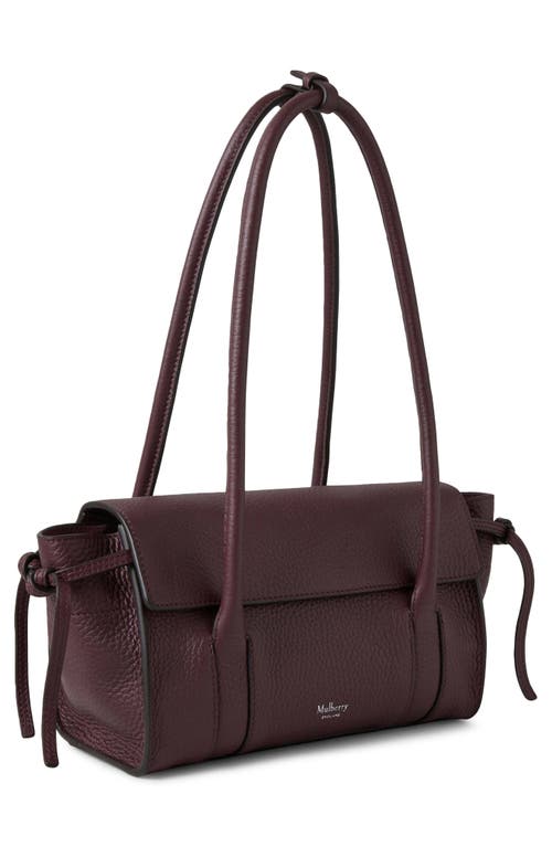 Mulberry Mini Soft Bayswater Grained Leather Satchel In Black Cherry