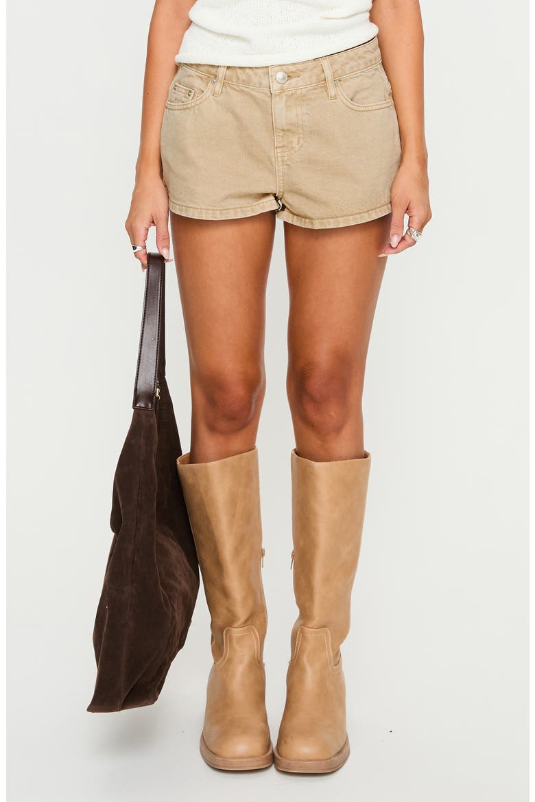 Dreamful Low Rise Denim Shorts, Main, color, SAND WASH
