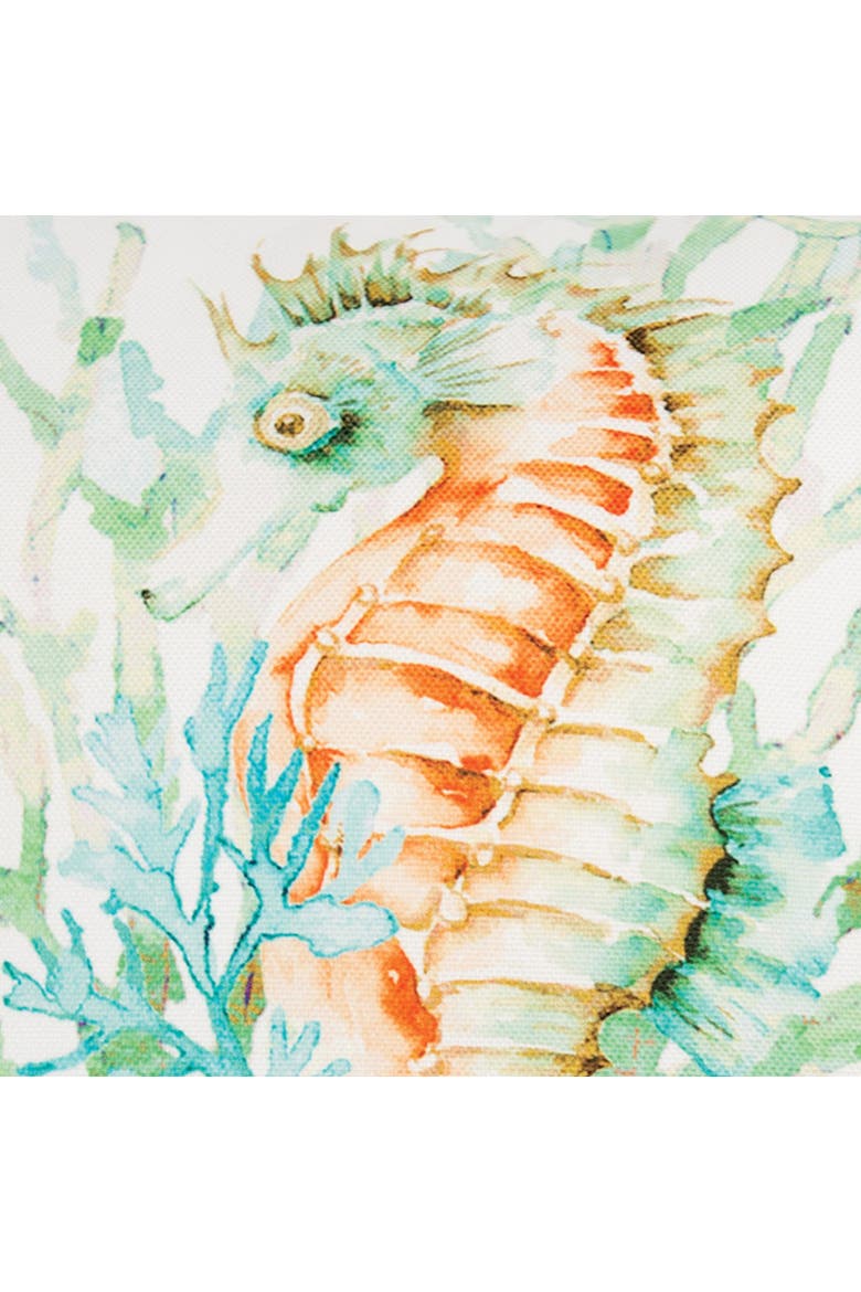 Colorful Seahorse Printed Throw Pillow, Alternate, color, Orange
