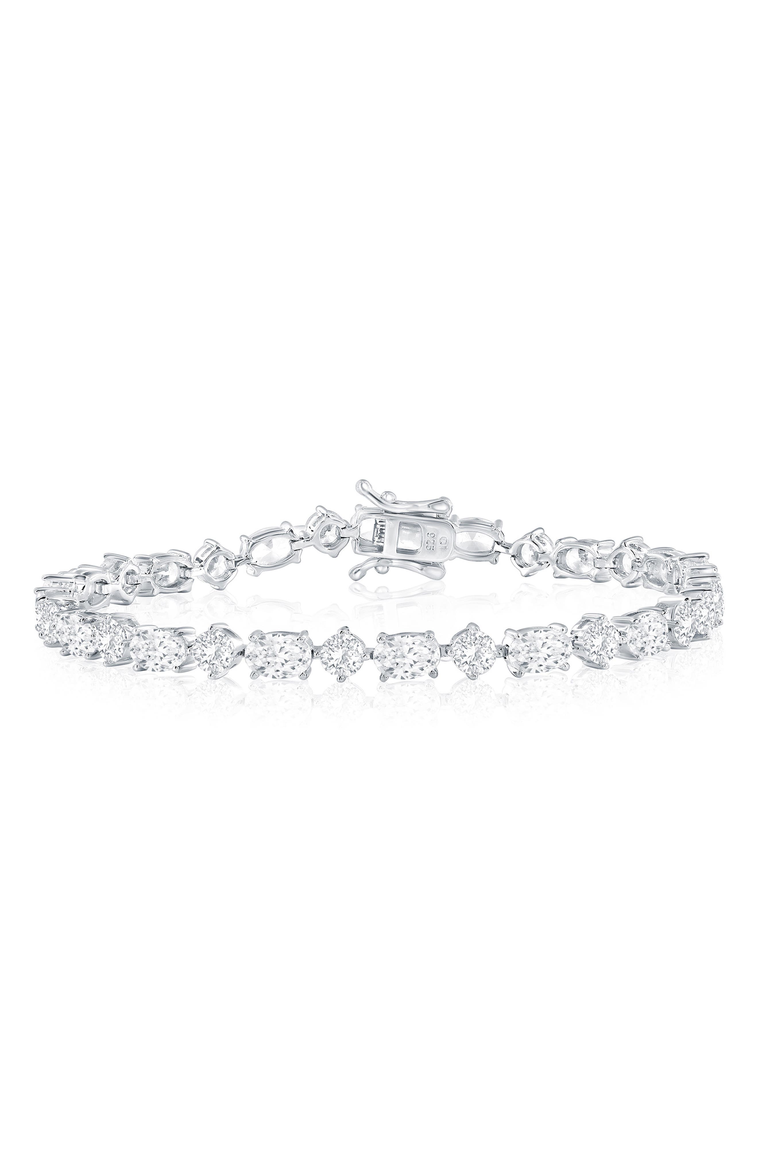 Oval & Round Cubic Zirconia Tennis Bracelet
