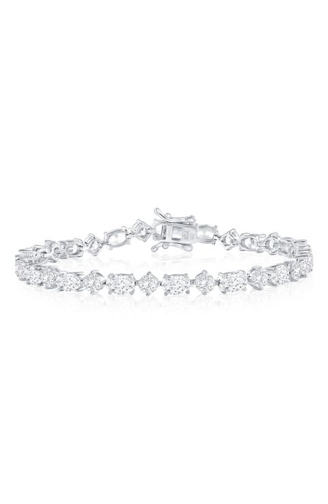 Oval & Round Cubic Zirconia Tennis Bracelet
