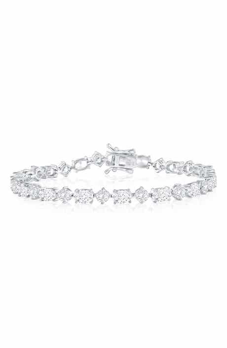 Oval & Round Cubic Zirconia Tennis Bracelet