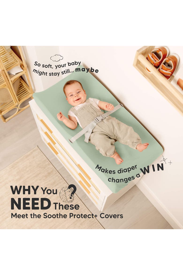 2-Pack Soothe [Protect+] Waterproof Changing Pad Covers, Alternate, color, Sage