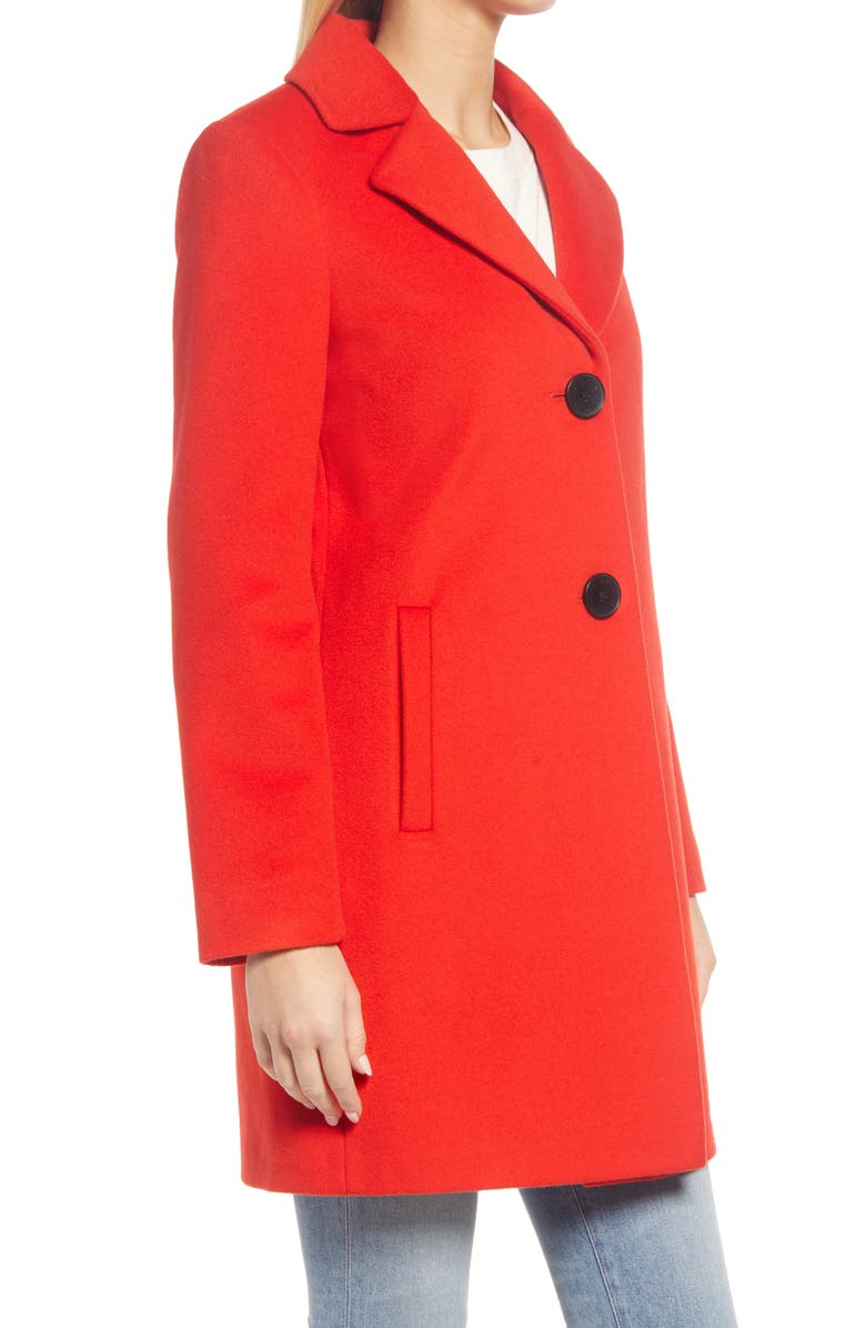 Sam Edelman Notch Collar Coat, Alternate, color, Parisian Red