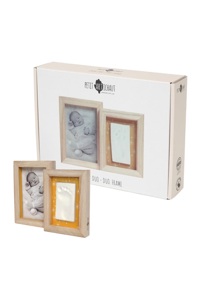 Duo Baby Frame - Baby Handprint & Photo Frame, Keepsake Gift, Main, color, Daisy Ochre