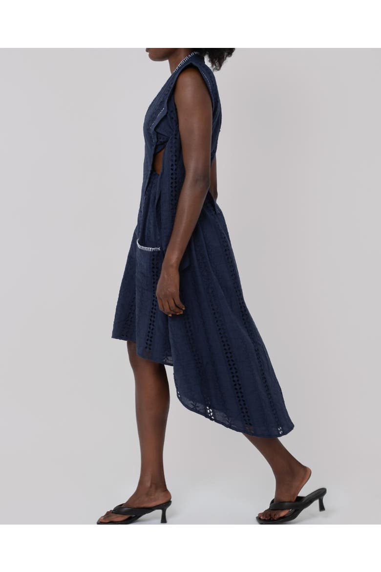 Seya Schiffli Dress, Alternate, color, Navy