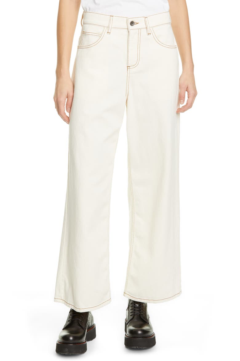 High Waist Ankle Wide Leg Pants, Main, color, GLASS