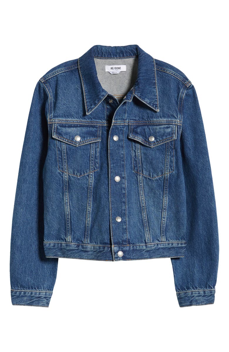 Re/Done Baby Trucker Jacket, Alternate, color, Faded Rider