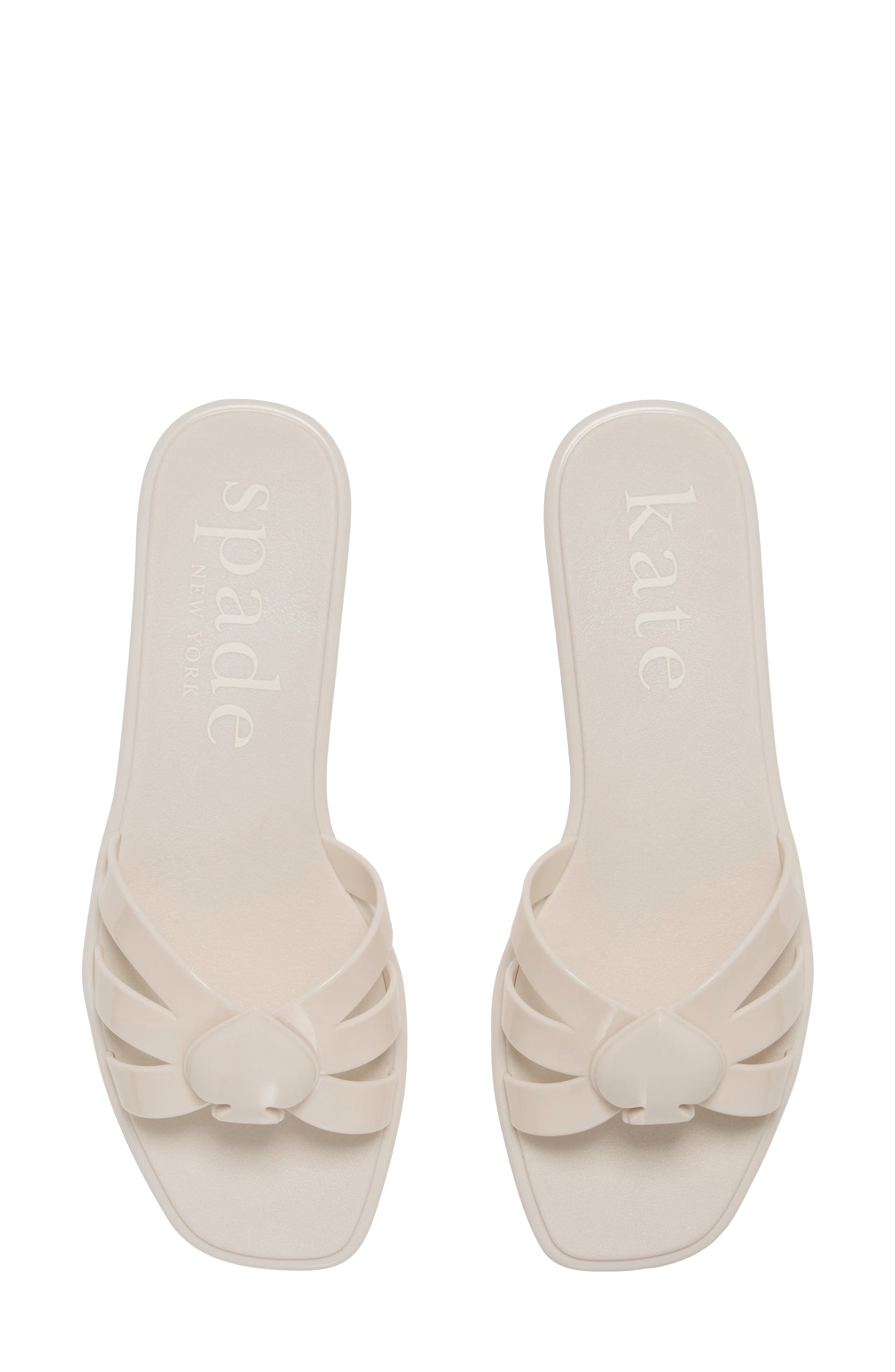 sculpted spade jelly slide sandal, Alternate, color, CREAM.