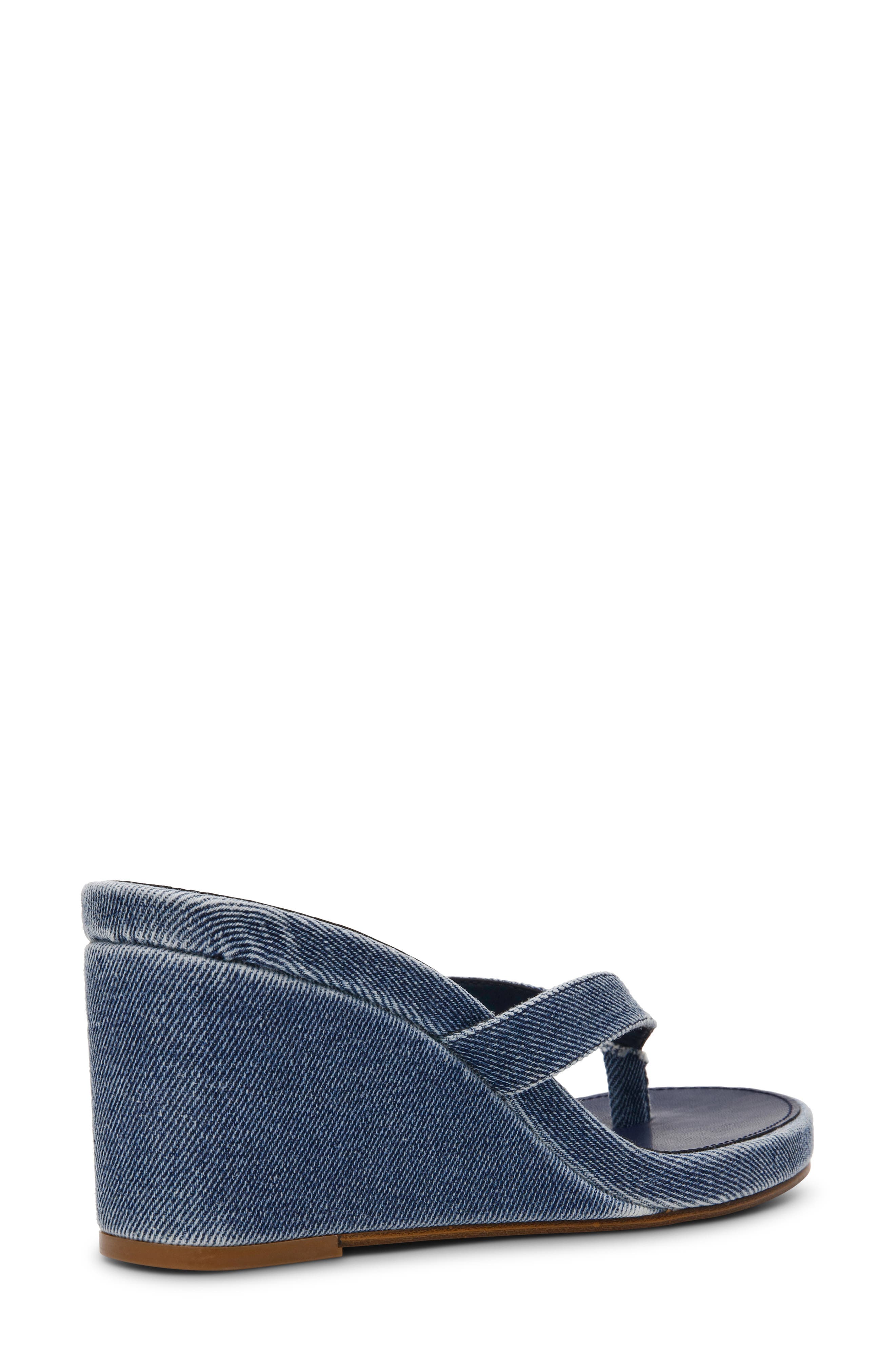 Playing Wedge Sandal, Alternate, color, DENIM