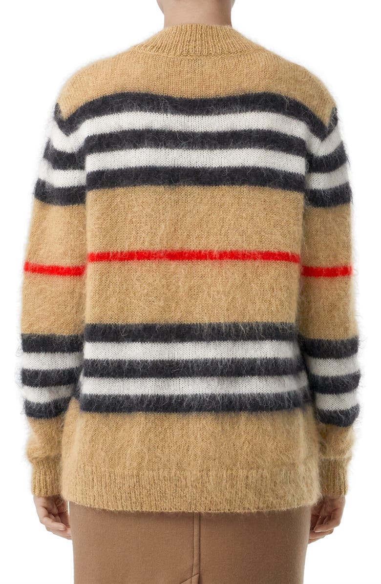 Burberry Gamtoos Icon Stripe Mohair Blend Cardigan, Alternate, color, 
