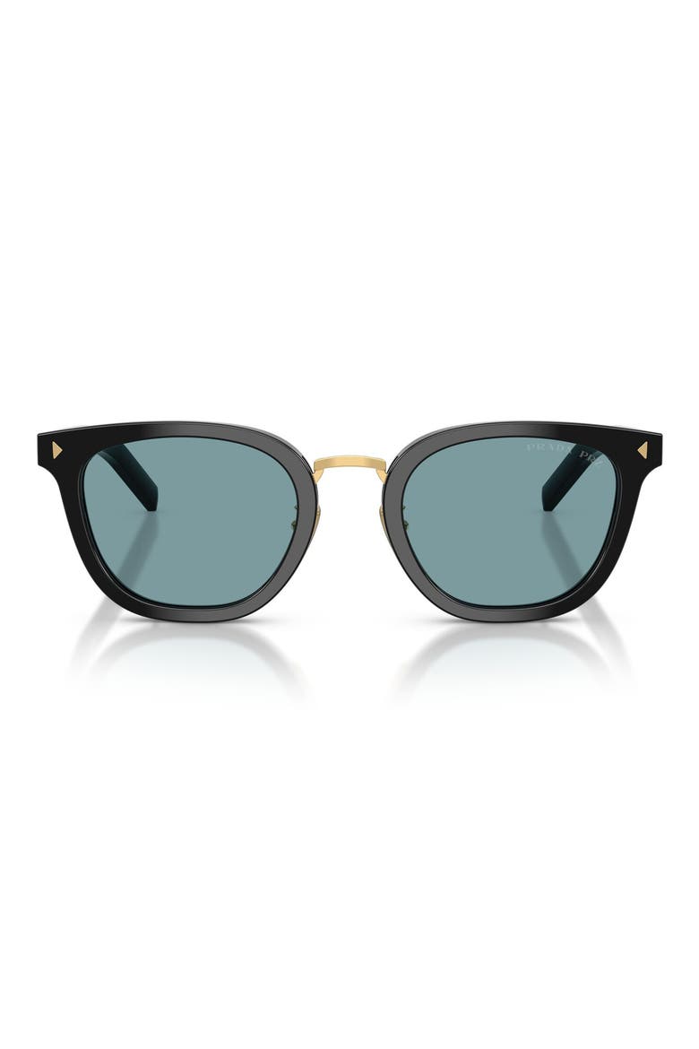 49mm Polarized Cat Eye Sunglasses, Main, color, BLACK / GREEN POLAR