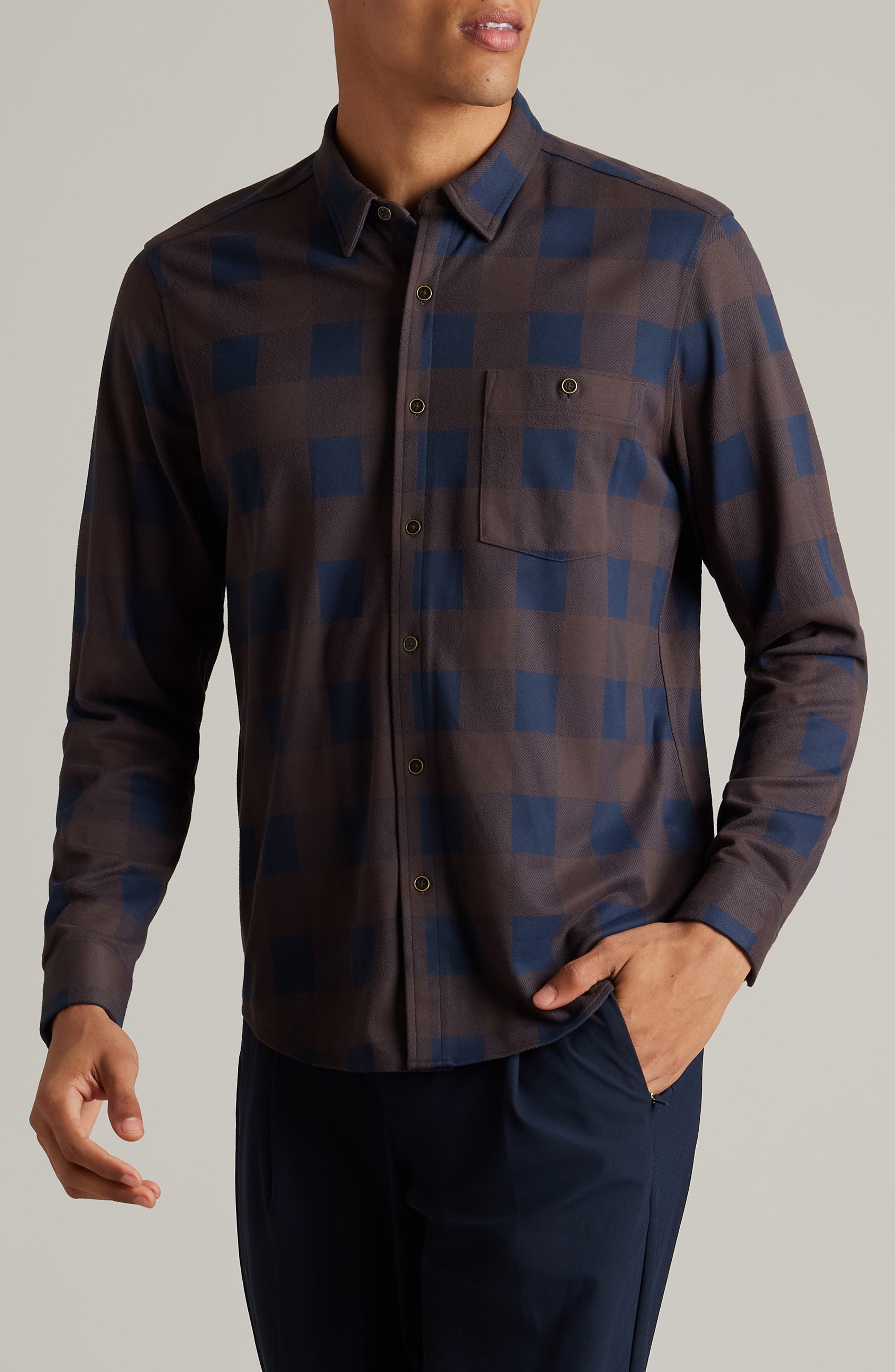 Rhone Hardy Check Flannel Button-Up Shirt