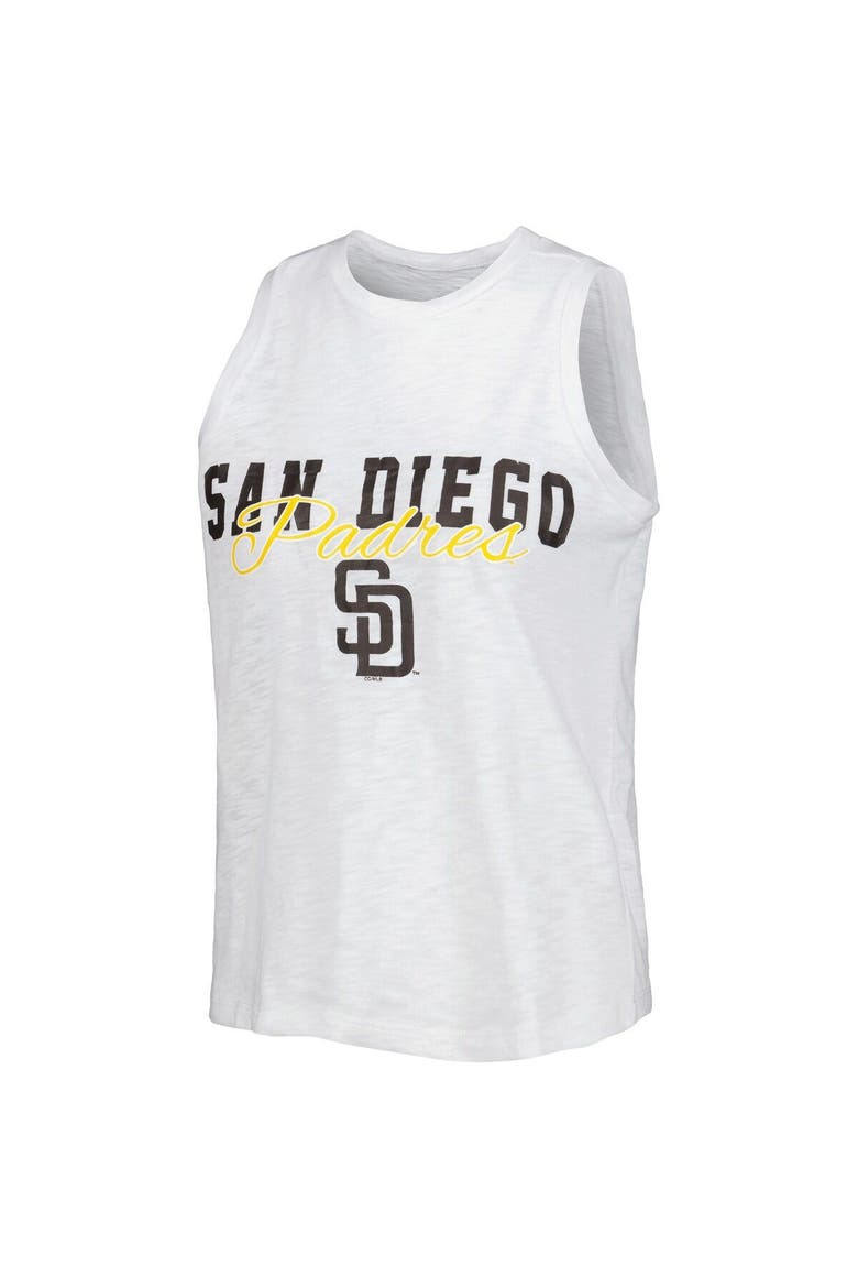 Women's Concepts Sport White San Diego Padres Reel Pinstripe Tank Top & Shorts Sleep Set, Alternate, color, White