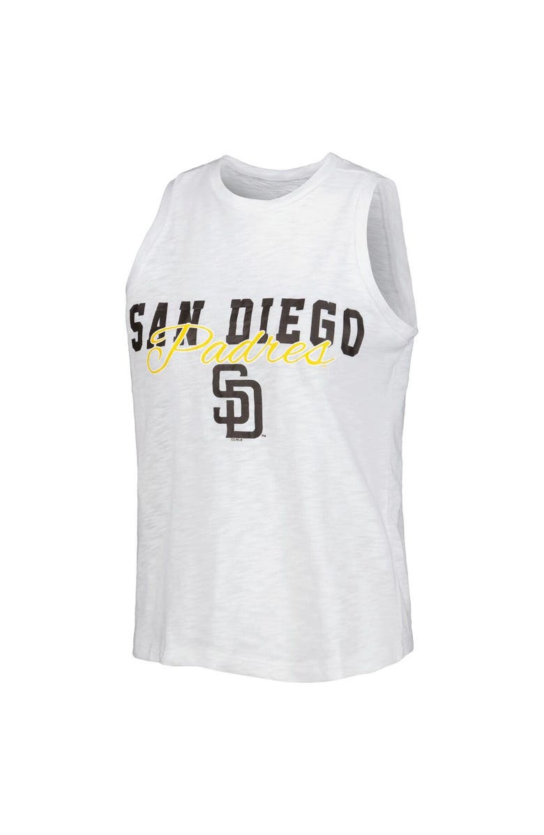 CONCEPTS SPORT Women's Concepts Sport White San Diego Padres Reel Pinstripe Tank Top & Shorts Sleep Set, Alternate, color, White