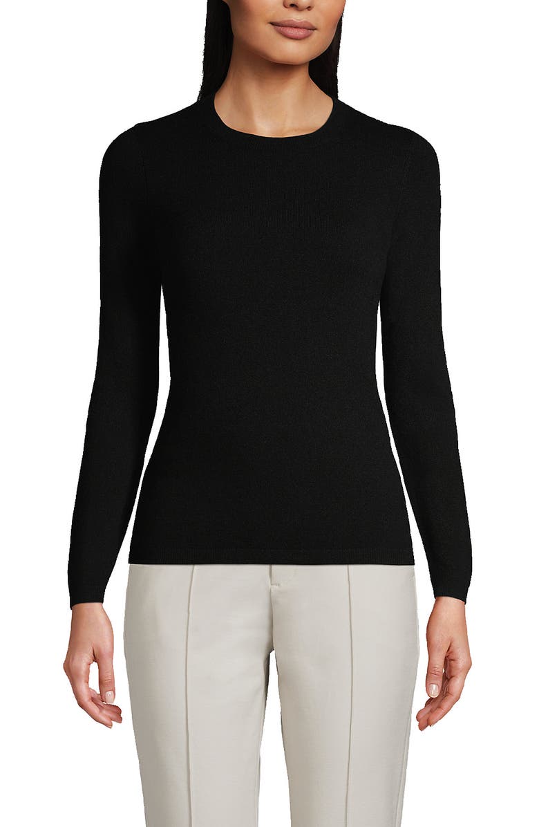 Lands' End Cashmere Sweater, Main, color, Black