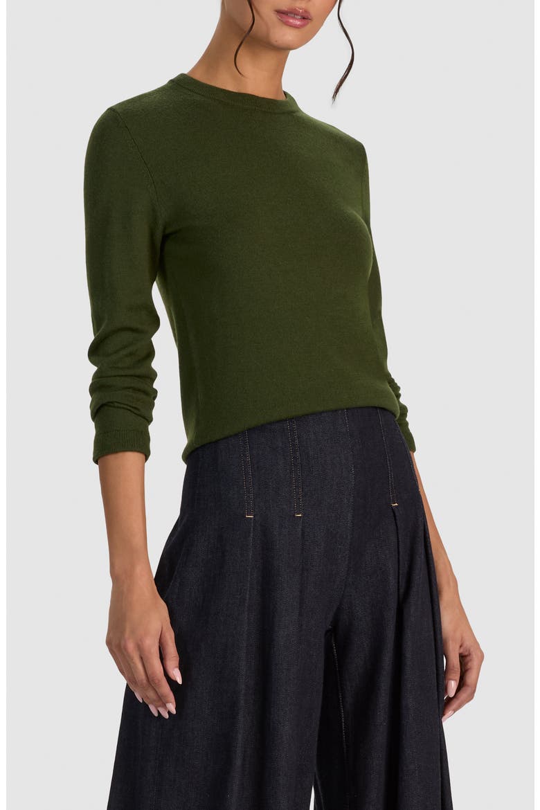 Porla Collared Sweater, Alternate, color, DARK FERN