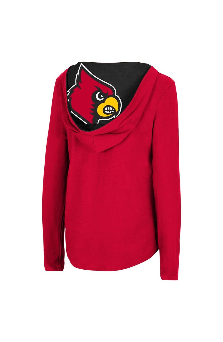 COLOSSEUM Women's Colosseum Red Louisville Cardinals Catalina Hoodie Long Sleeve T-Shirt, Alternate, color, Red
