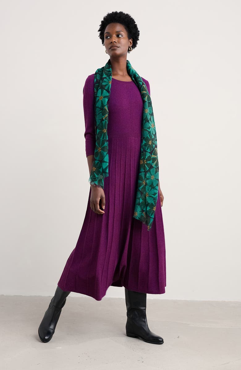 Seasalt Cornwall Folk Song Rib Midi Sweater Dress, Alternate, color, Knit Melange Amethyst
