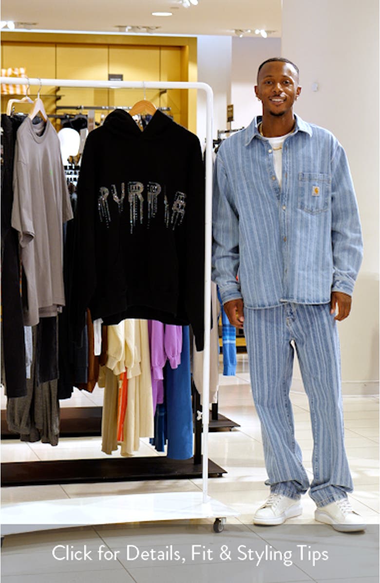 Crystal Embellished Logo Heavyweight Fleece Hoodie, sales video thumbnail