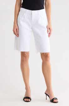 L'AGENCE Elise Raw Hem Denim Bermuda Shorts