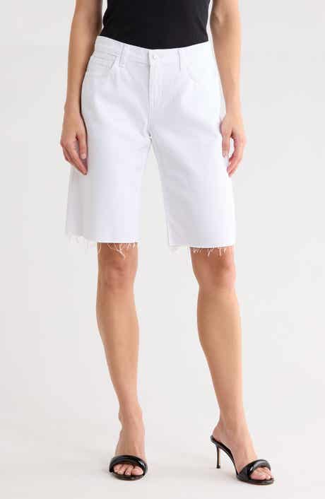 L'AGENCE Elise Raw Hem Denim Bermuda Shorts