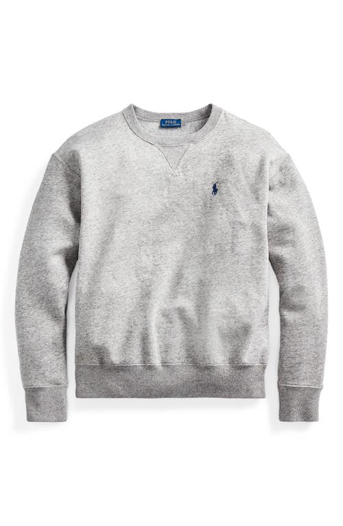 Polo Ralph Lauren Logo Embroidery Cotton Blend Sweatshirt In Dark Vintage Heather