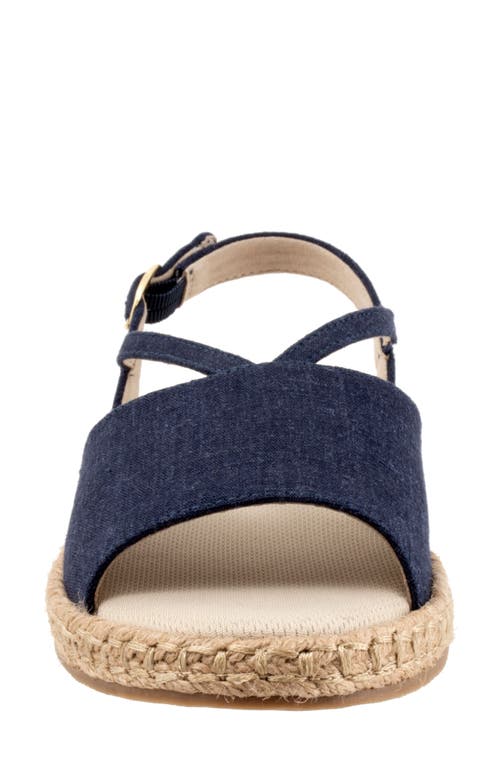 Trotters Pepper Slingback Espadrille Sandal In Navy Textile