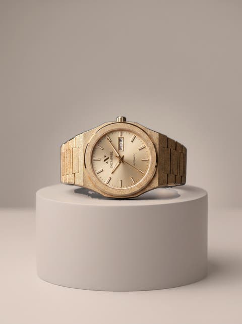 Ascend Givré 40MM Automatic Link Watch In Frosted Champagne Gold