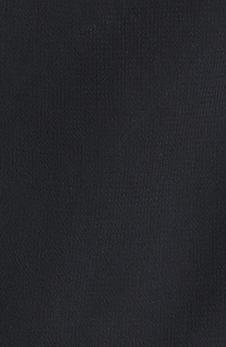 Noir Kei Ninomiya Single Breasted Wool Gabardine Blazer with Tulle Ruffles, Alternate, color, Black X Black