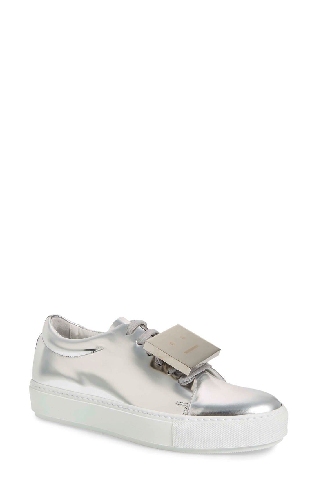 Acne Studios Adriana Silver Metallic Sneaker, Main, color, 