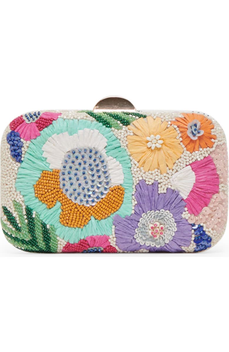 Dolce Vita Daisy Beaded Raffia Convertible Clutch, Main, color,