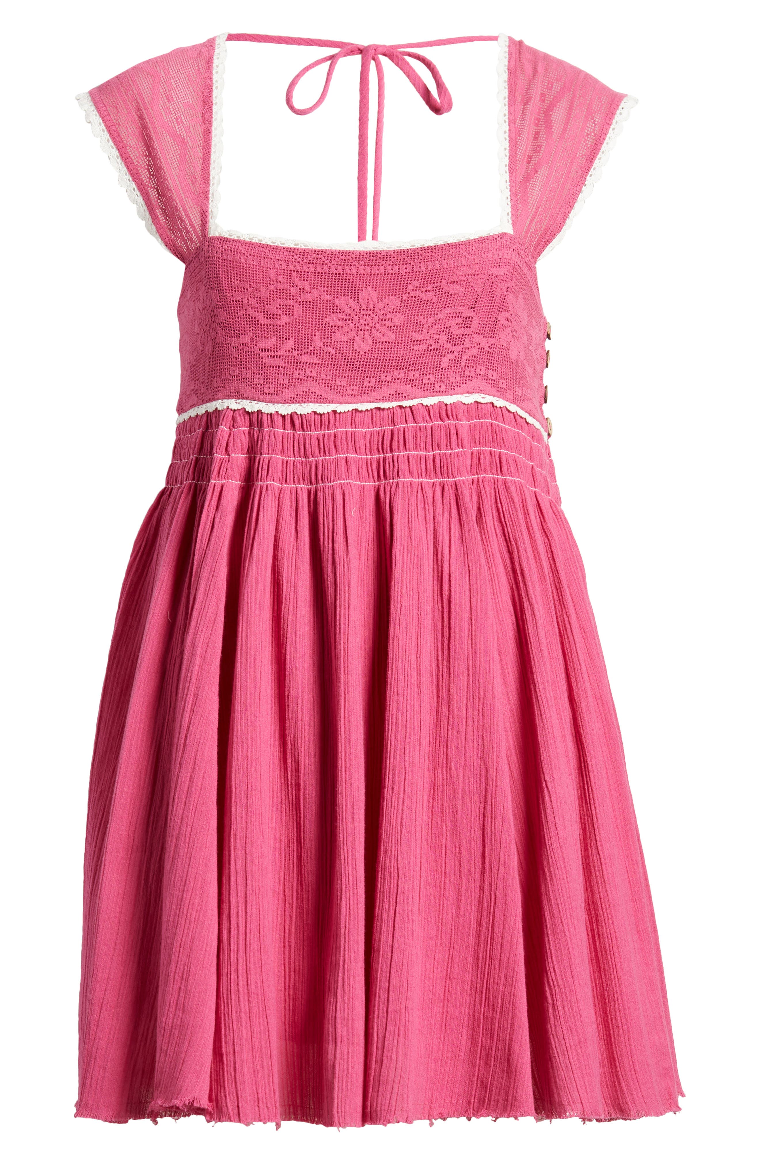 free people heartland embroidered mini dress Heartland Embroidered Bodice Cotton Minidress (Women)